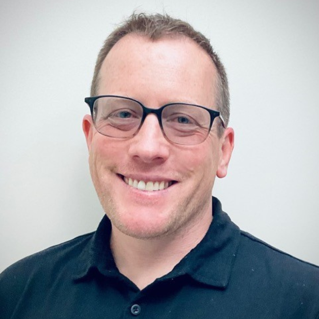 a man wearing glasses